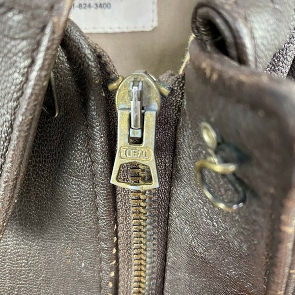 Cooper Type A-2 Brown Goat Skin Leather Flight USA Made Bomber Jacket Men’s SOLD - Picture 7 of 13